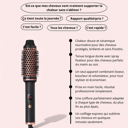 Brosse chauffante 3 en 1 - TIVIA GLOWPRO TIVIA