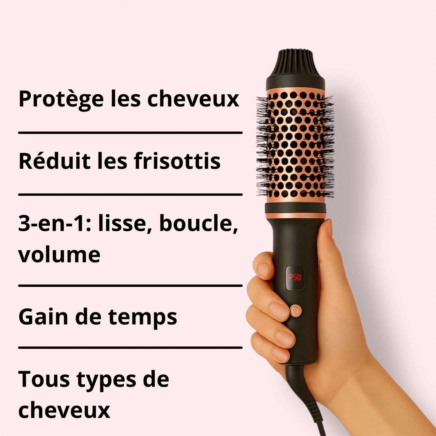 Brosse chauffante 3 en 1 - TIVIA GLOWPRO TIVIA