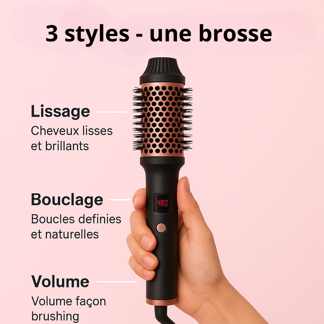 Brosse chauffante 3 en 1 - TIVIA GLOWPRO TIVIA